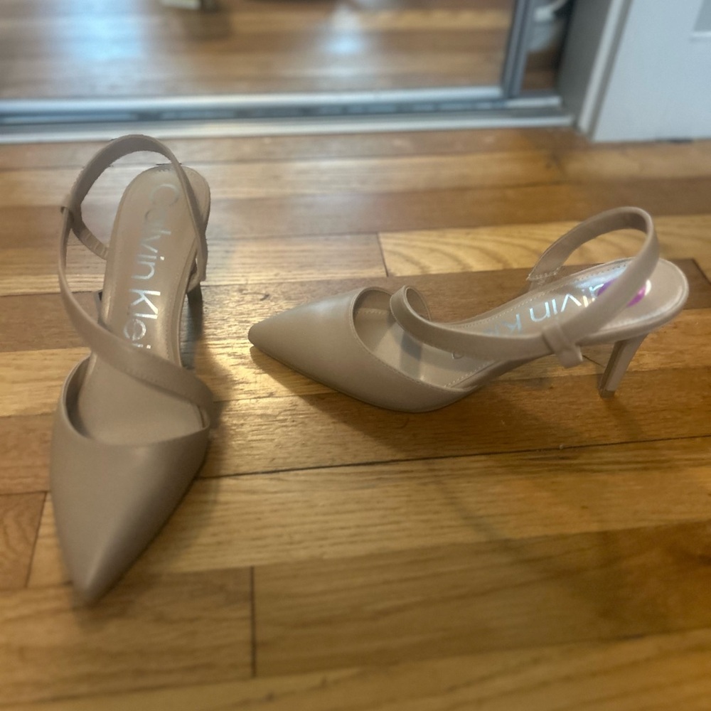 Calvin Klein Beige Slingback Heels